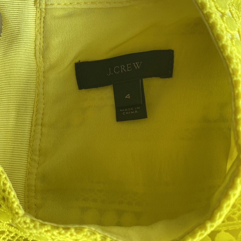 J. Crew Fringe Shift Dress Size 4 Citron - Picture 2 of 5